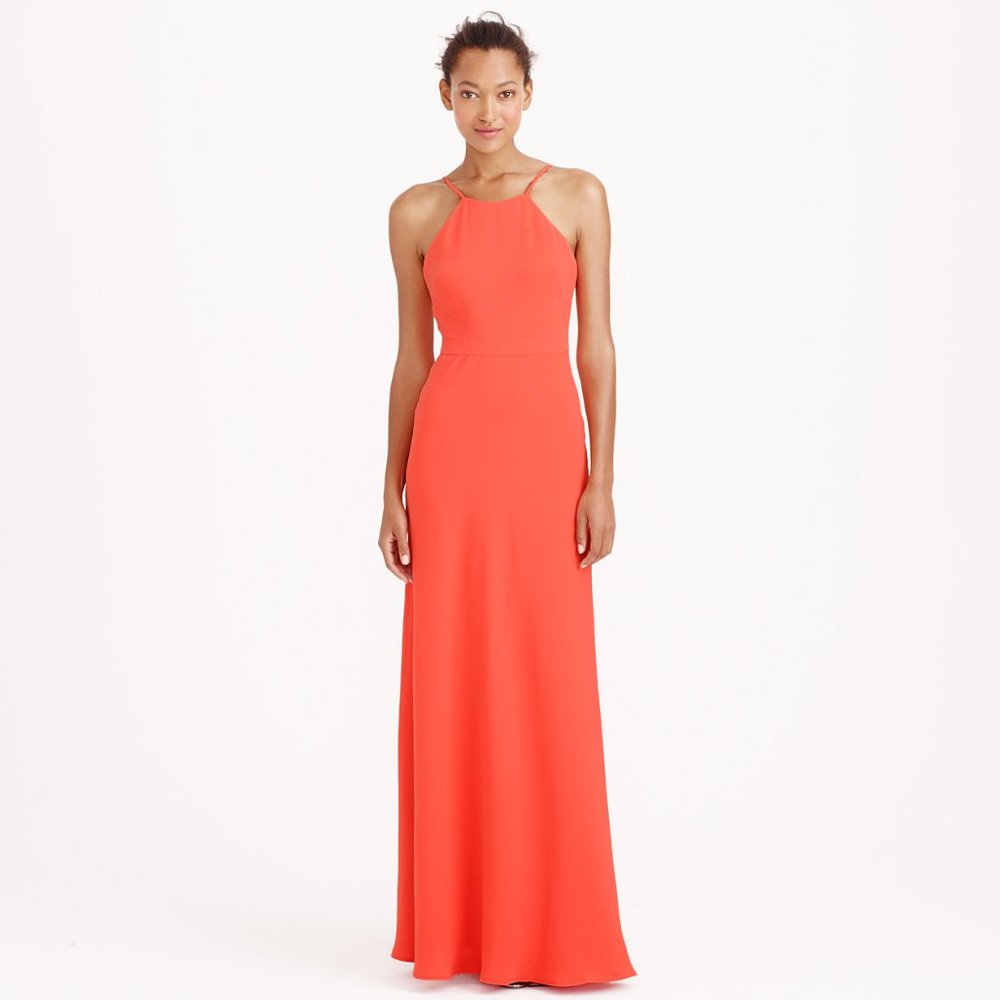 J. Crew Carly long dress in drapey matte crepe size 4